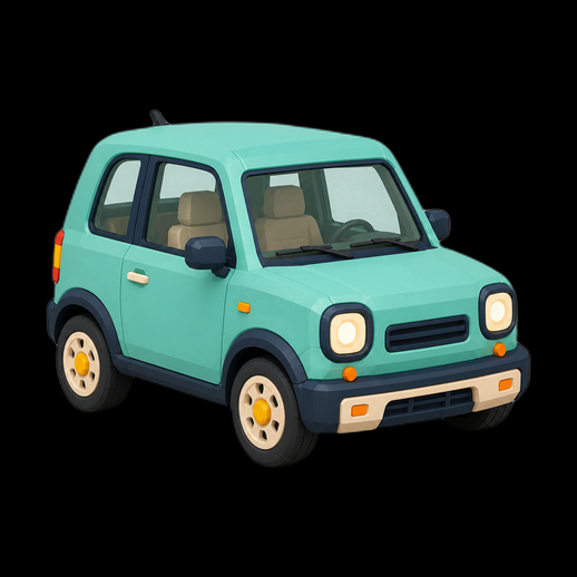 Voiture compacte 3D gratuit style cartoon