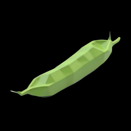 Pois en cosse 3D Low Poly