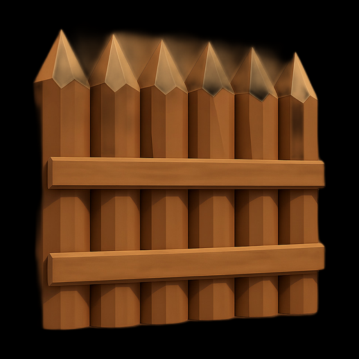 Cloture en bois 3D gratuit style low poly