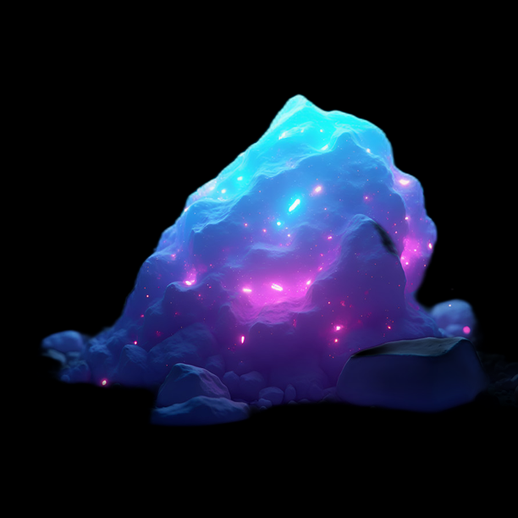 Amas rocheux iridescent 3D - modele 3D gratuit