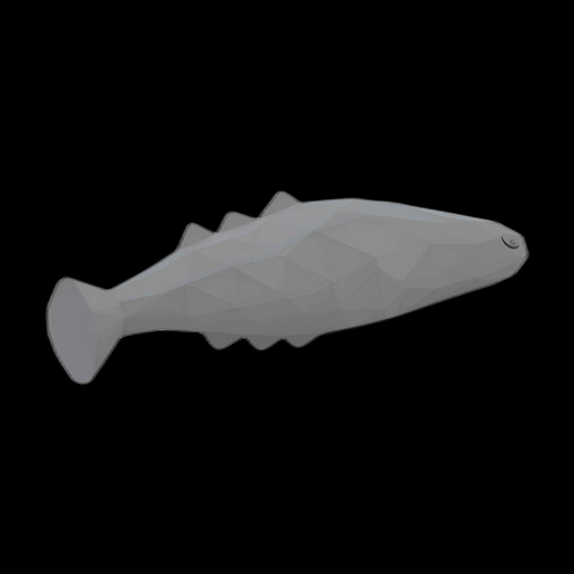 Poisson gris low poly 3D