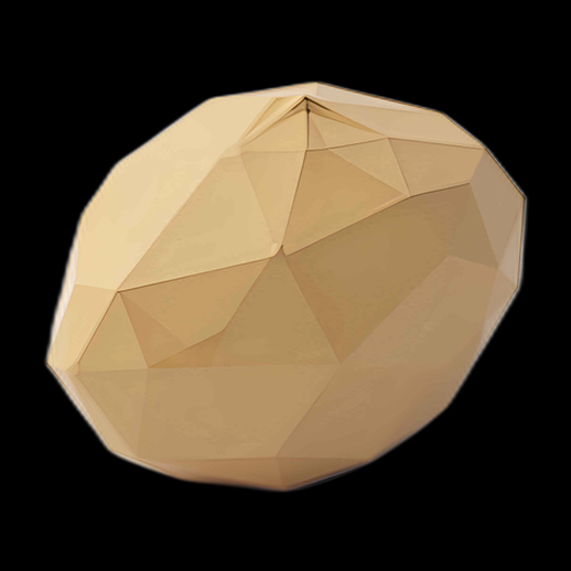 Asset 3D: Géode Polyédrique beige