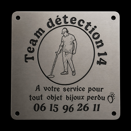 Plaque metal gravee 3D gratuit detection