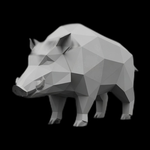 Sanglier low poly 3D gratuit stylise