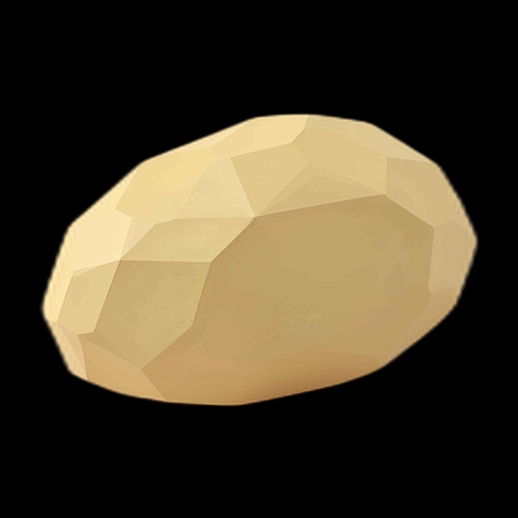 Patate 3D low poly simple - modele 3D gratuit