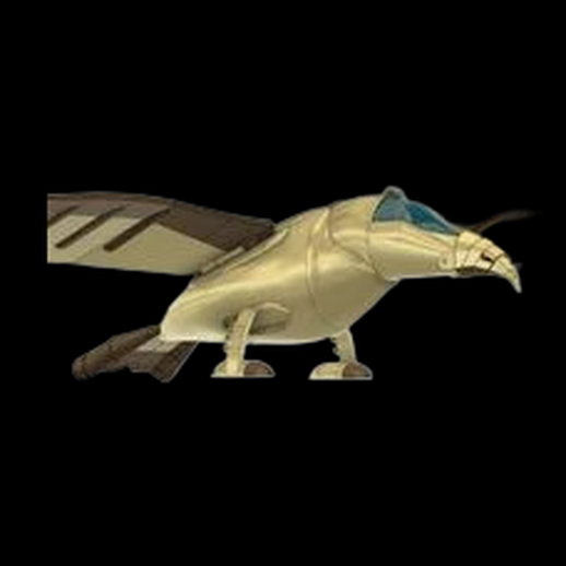 Oiseau mecanique 3D gratuit style futuriste dore
