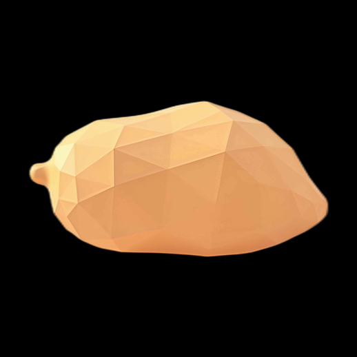 Cacahuète low poly 3D beige