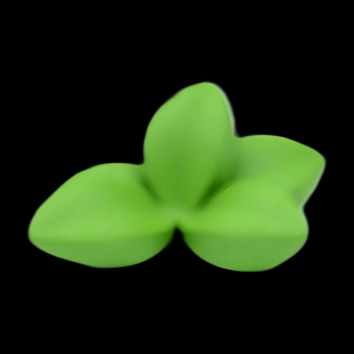 Asset 3D Feuille Verte Stylisée