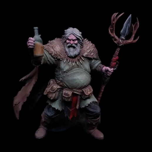 Personnage druide barbu 3D gratuit fantasy