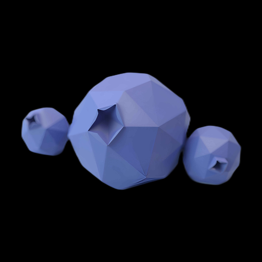 Myrtilles géométriques 3D Low-Poly