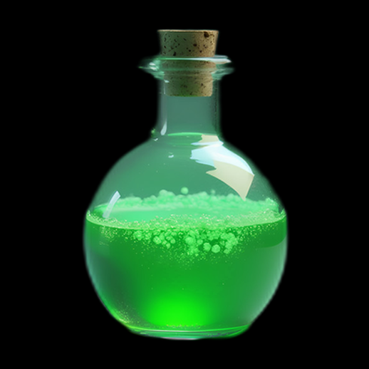 Potion verte magique en 3D - modele 3D gratuit