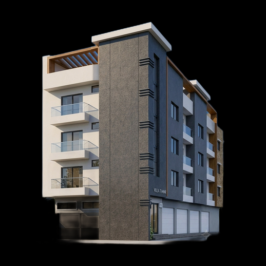 Immeuble moderne 3D gratuit avec balcons