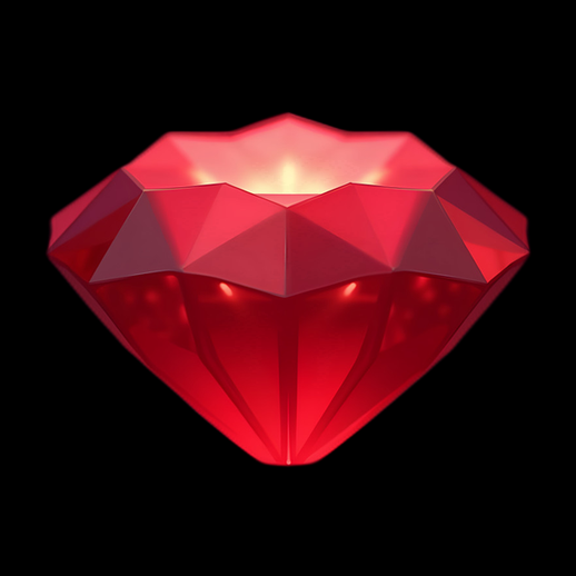 Rubis rouge brillant 3D