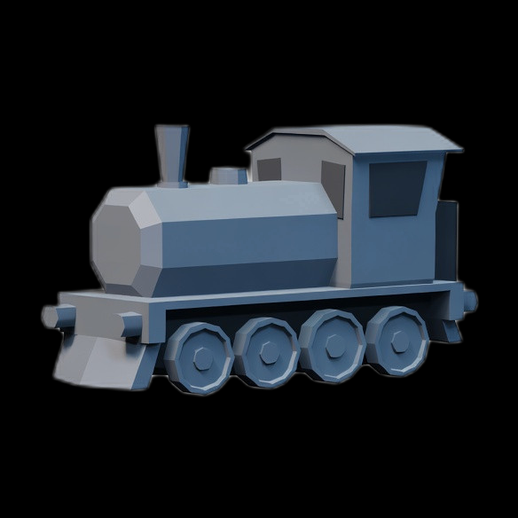 Locomotive train low poly 3D gratuit
