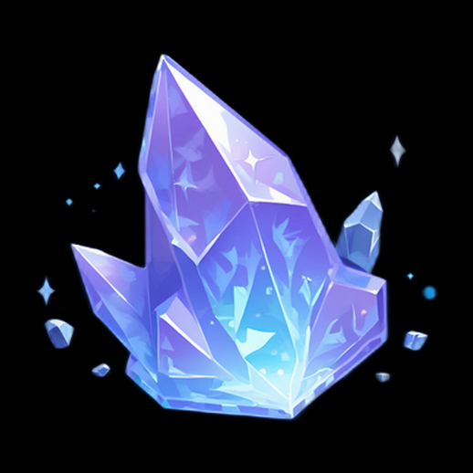 Cristal 3D Stylisé Bleu et Violet