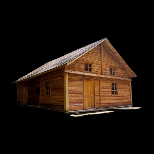 Cabane en bois 3D réaliste