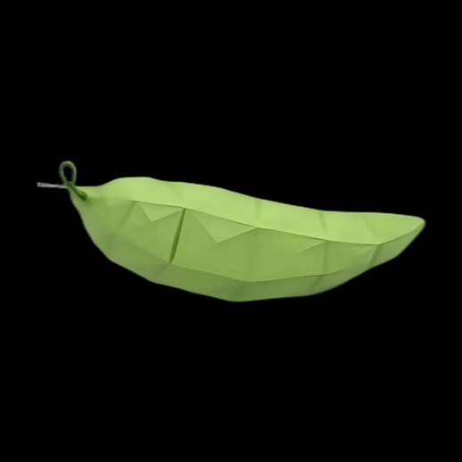 Gousse de pois 3D verte