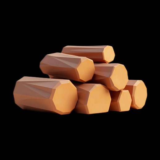 Pile de bûches polygonales 3D