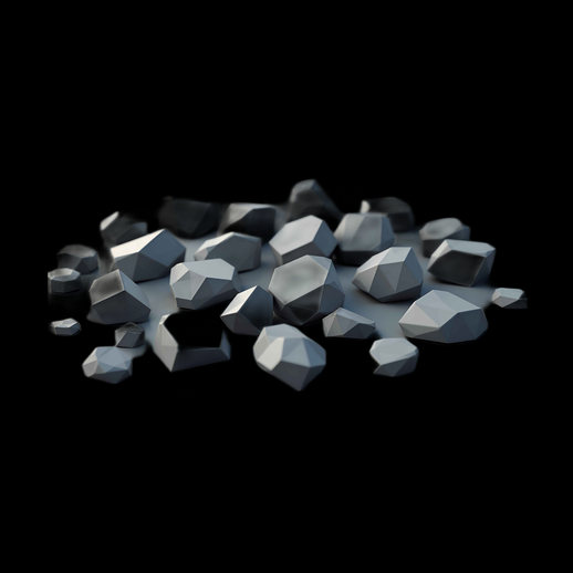 Monticule de roches 3D polygonales grises