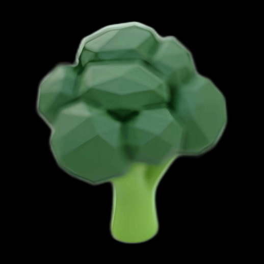 Brocoli 3D Low Poly Vert