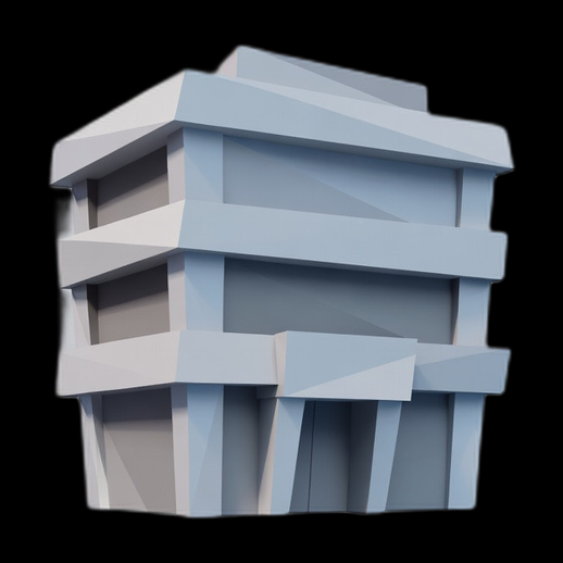 Modele 3D gratuit immeuble moderne stylise
