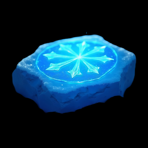 Bloc de glace avec symbole lumineux
