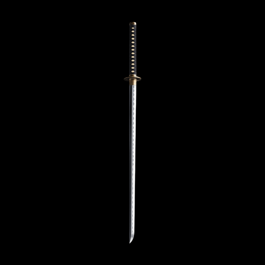 Katana japonais 3D gratuit lame acier detaillee