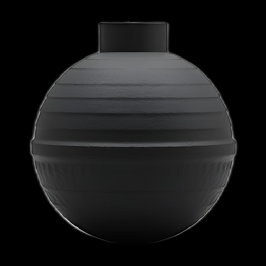 Grenade 3D noire stylisée - modele 3D gratuit