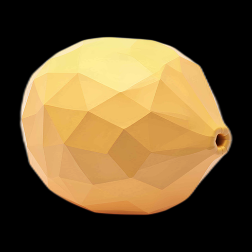 Citron 3D géométrique jaune