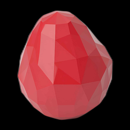Fraise low poly 3D rouge