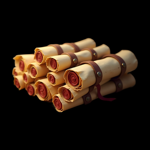 Pile de parchemins scellés 3D