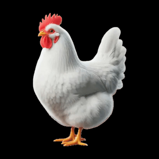 Poule blanche 3D gratuit realiste basse cour