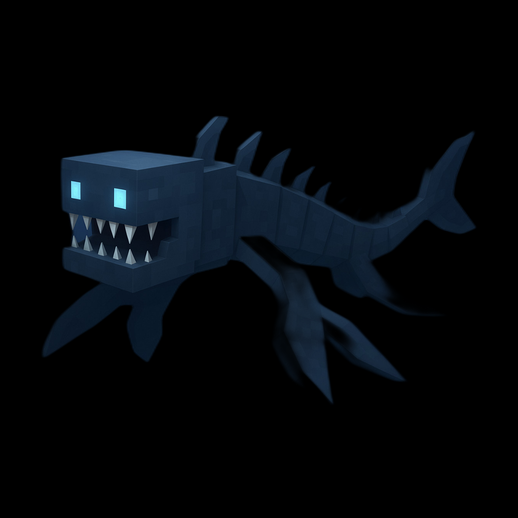 Requin monstre 3D gratuit style low poly