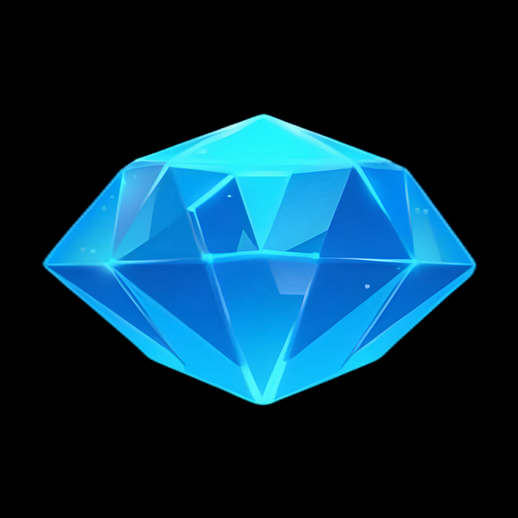 Diamant 3D bleu translucide