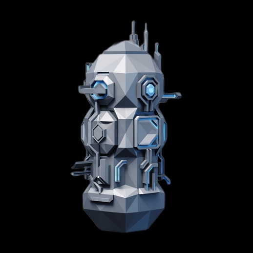 Robot futuriste 3D gratuit style low poly