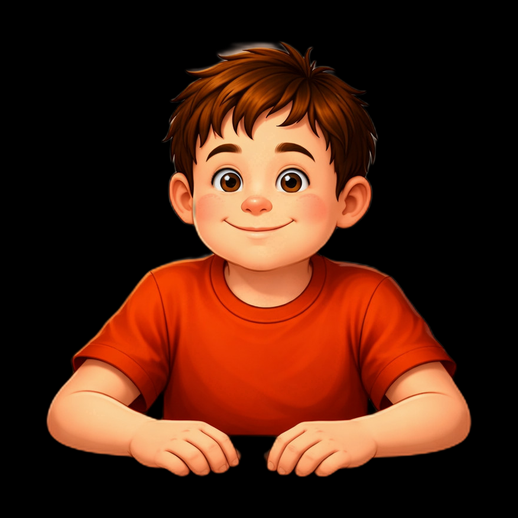 Garçon 3D souriant en t-shirt