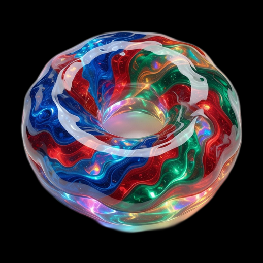 Donut abstrait 3D gratuit en verre colore