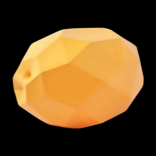 Perle jaune facetée 3D - modele 3D gratuit