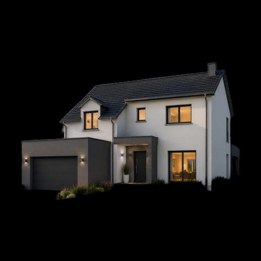 Maison moderne 3D gratuit avec garage