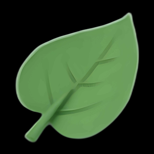 Feuille verte stylisée en 3D