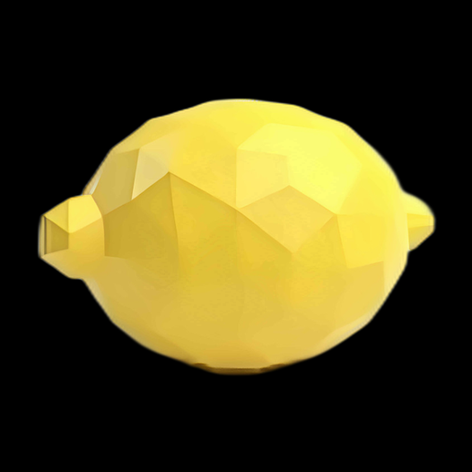 Citron jaune 3D Low Poly