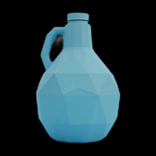 Carafe d'eau low poly bleue