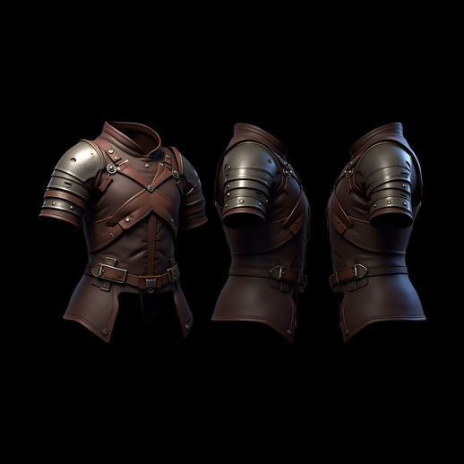 Armure de cuir et métal 3D