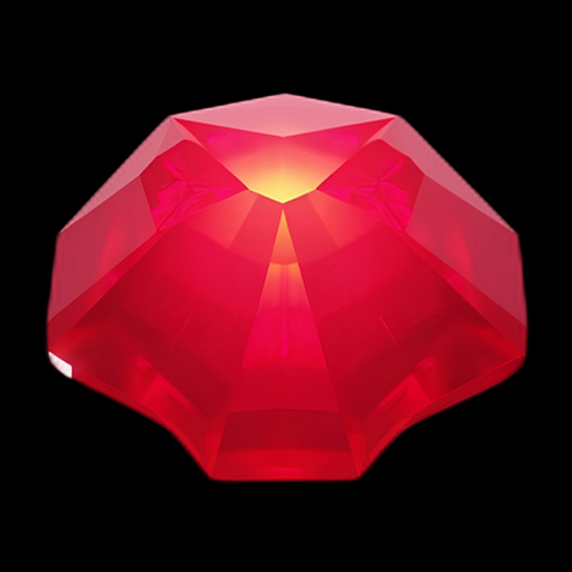Rubis rouge facetté brillant