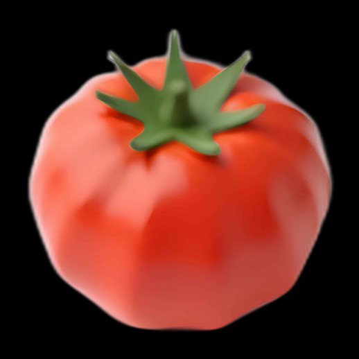 Tomate 3D rouge stylisée - modele 3D gratuit