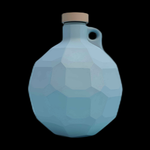 Carafe d'eau 3D polygonale bleue