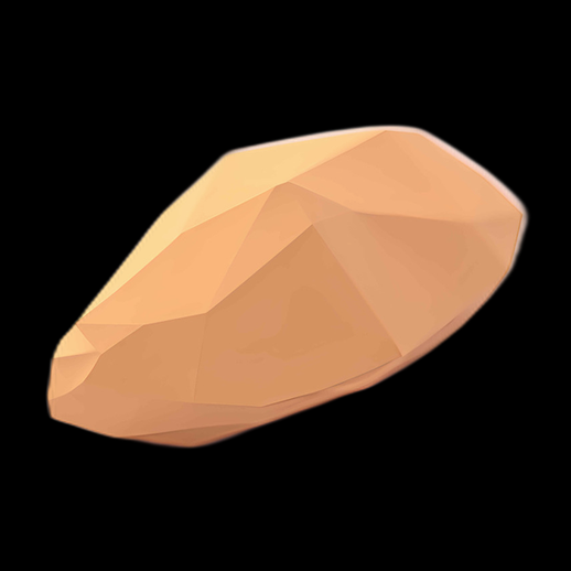 Asset 3D d'une amande basse-poly