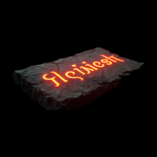 Stone Tablet with Glowing Text