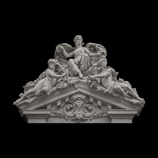 Statue classique 3D gratuit fronton sculptural