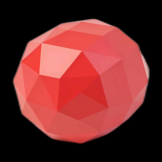 Rubis rouge 3D low-poly